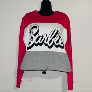Barbie Women's Pink and Gray Sweatshirt